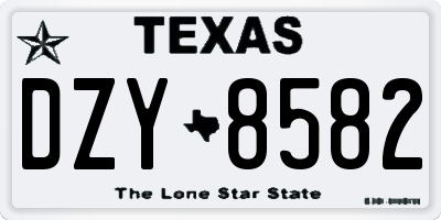 TX license plate DZY8582