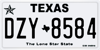 TX license plate DZY8584