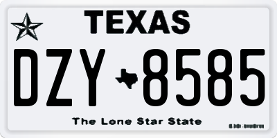 TX license plate DZY8585