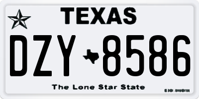 TX license plate DZY8586