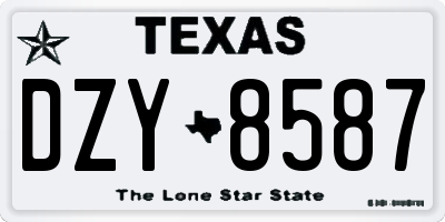 TX license plate DZY8587