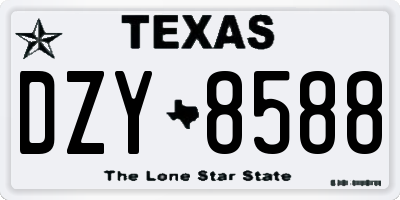 TX license plate DZY8588