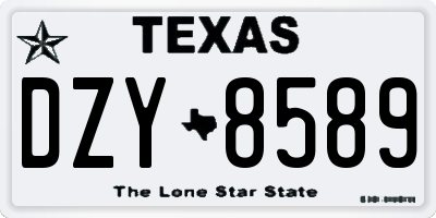 TX license plate DZY8589