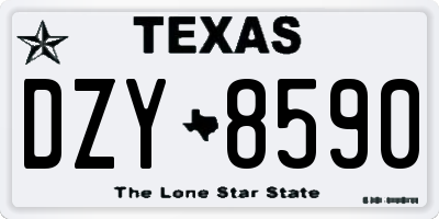 TX license plate DZY8590