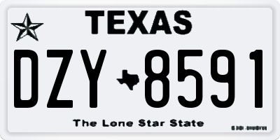 TX license plate DZY8591