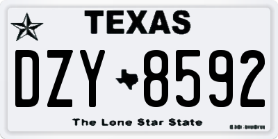 TX license plate DZY8592