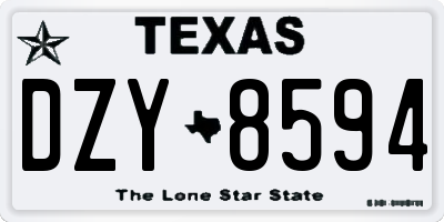 TX license plate DZY8594