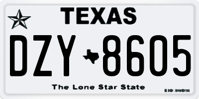 TX license plate DZY8605