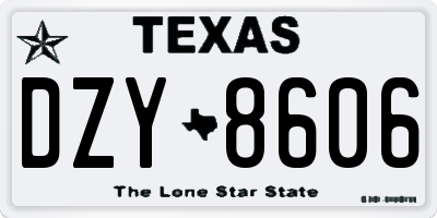 TX license plate DZY8606