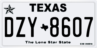 TX license plate DZY8607