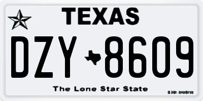 TX license plate DZY8609