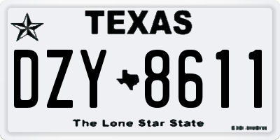 TX license plate DZY8611