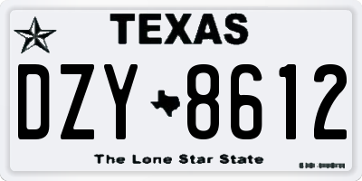 TX license plate DZY8612