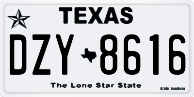 TX license plate DZY8616