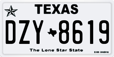 TX license plate DZY8619