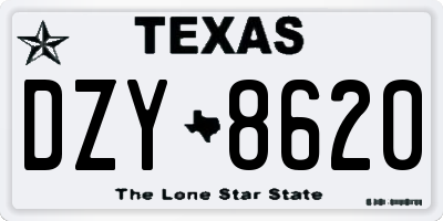 TX license plate DZY8620