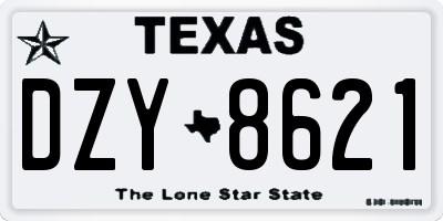 TX license plate DZY8621