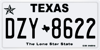 TX license plate DZY8622