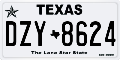 TX license plate DZY8624