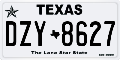 TX license plate DZY8627