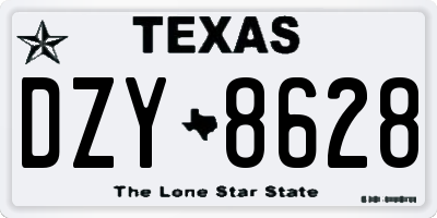 TX license plate DZY8628