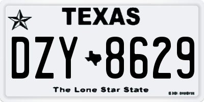 TX license plate DZY8629