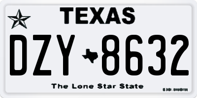 TX license plate DZY8632