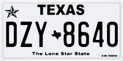 TX license plate DZY8640