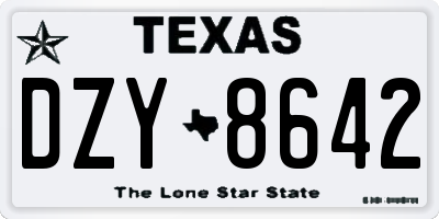 TX license plate DZY8642