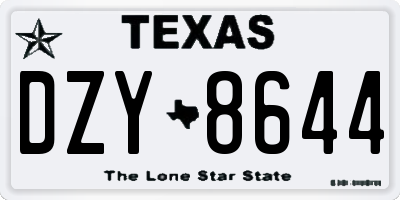 TX license plate DZY8644