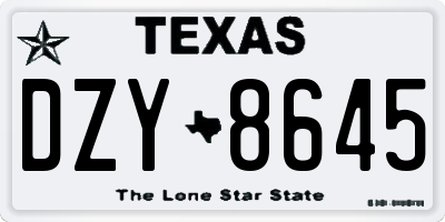 TX license plate DZY8645