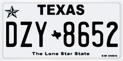 TX license plate DZY8652