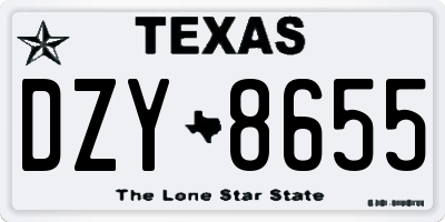 TX license plate DZY8655