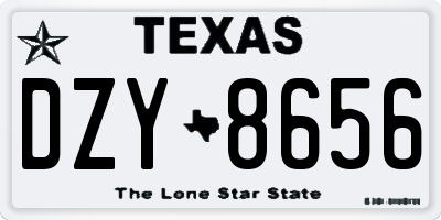 TX license plate DZY8656