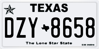 TX license plate DZY8658