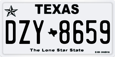 TX license plate DZY8659