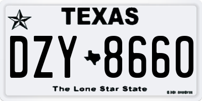 TX license plate DZY8660