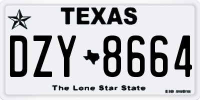 TX license plate DZY8664