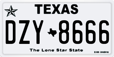 TX license plate DZY8666