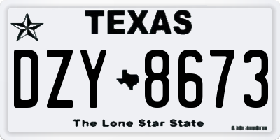 TX license plate DZY8673