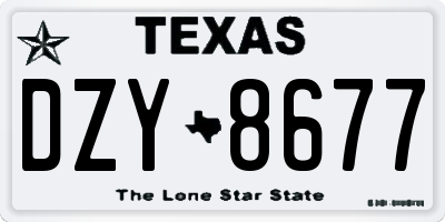 TX license plate DZY8677