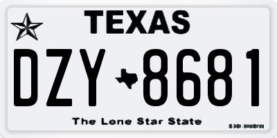 TX license plate DZY8681