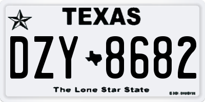 TX license plate DZY8682