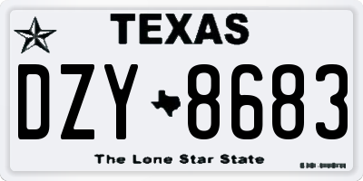 TX license plate DZY8683