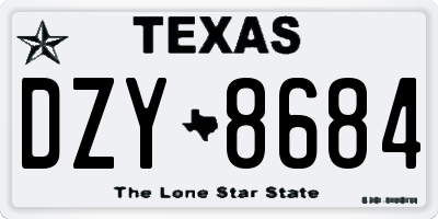 TX license plate DZY8684