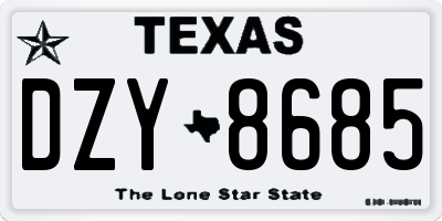 TX license plate DZY8685