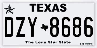 TX license plate DZY8686