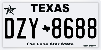 TX license plate DZY8688