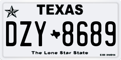 TX license plate DZY8689