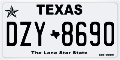 TX license plate DZY8690